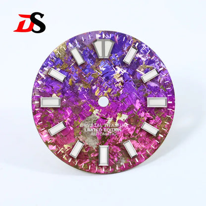 28.5mm Ice Crystal Titanium Dial Blue Lume NH35 Movement