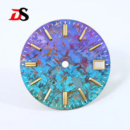Gradient Blue Purple Dial Crystal Titanium Texture 28.5mm NO Lume NH35 Movement