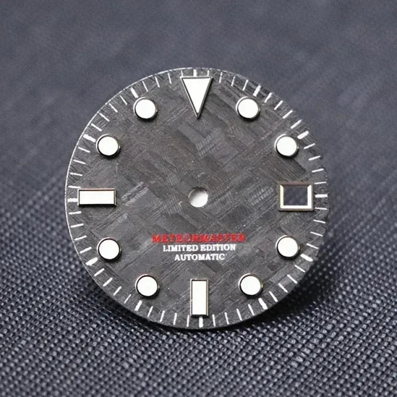 Black Meteorite Natural Blue-green Luminous Dial NH35NH36 28.5mm