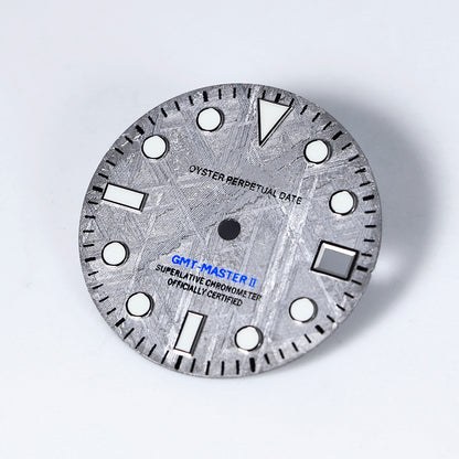28.5mm Natural Gray GMT Meteorite Dial BGW9 C3 Lume NH34 Movement