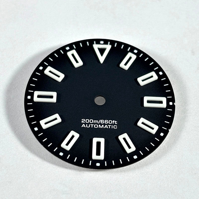 28.5mm Matte Dial Hollow Index BGW9 C3 Lume SKX007 for NH36 Movement No Date Window