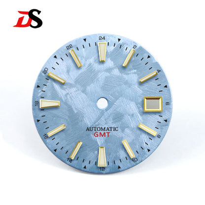 GS Sakura Blue Luminous GMT NH34 Snowflake Cherry Blossom 28.5mm SKX007NH35