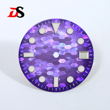 Purple Red Mother-of-pearl Dial BGW9 C3 Lume GS MOD Mosaic NH35 28.5mm