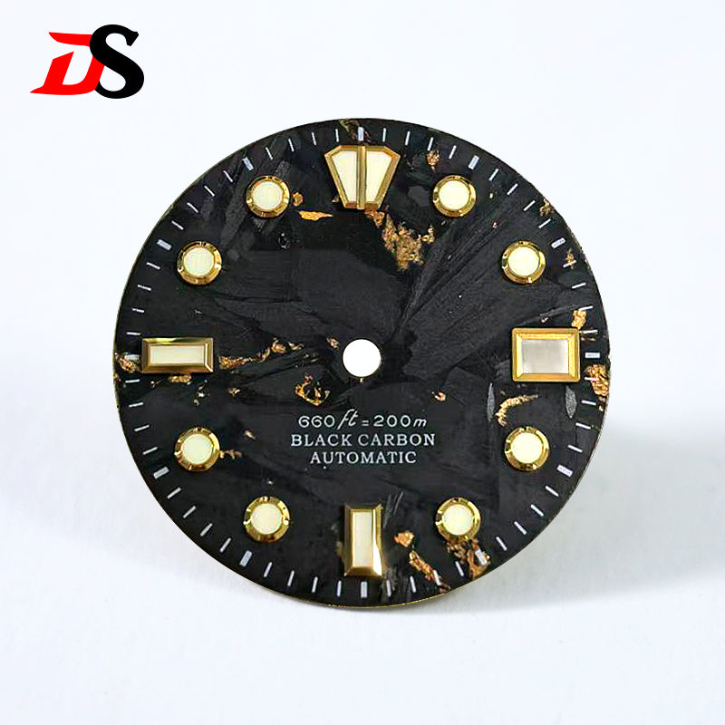 Natural Carbon Fiber Dial 28.5mm GS Diving Index Blue Lume NH35