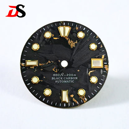 Natural Carbon Fiber Dial 28.5mm GS Diving Index Blue Lume NH35