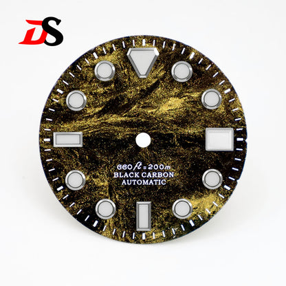 High Quality Rich Color Lava Carbon Fiber Dial Blue Lume 28.5MM Dial for NH35 Movement 3o'clock date