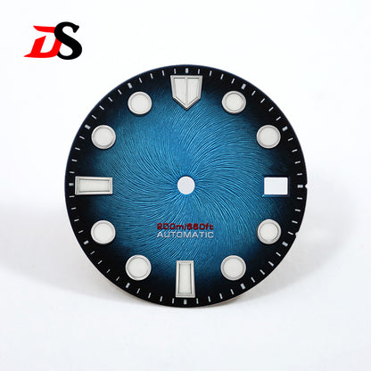 NH35 28.5mm Dial Gradient Texture No Tick Marks Blue Luminous