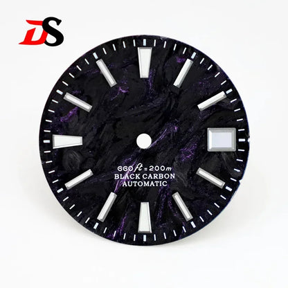 28.5mm Dial Rich Color Carbon Fiber Dial BGW9 Lume for NH35 Movement No date/3o'clock date