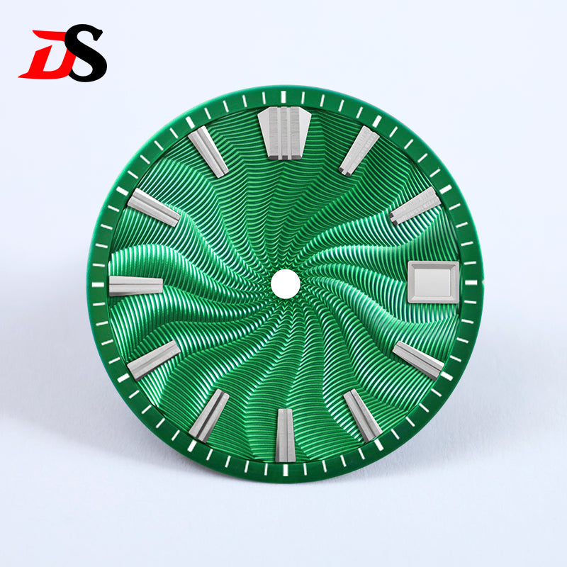 Guilloche 28.5mm  Dial GS MOD Silver Index No Lume Sterile NH35NH34NH38 Movement 3 O'clock /6O'clock /no Date