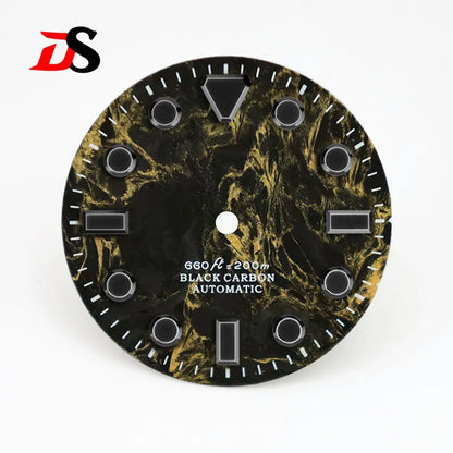 28.5MM Dial Rich Color Lava Carbon Fiber Dial Black Lume High Quality for NH35 Movement No date/3o'clock date