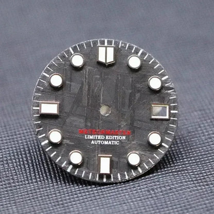 Black Meteorite Natural Blue-green Luminous Dial NH35NH36 28.5mm