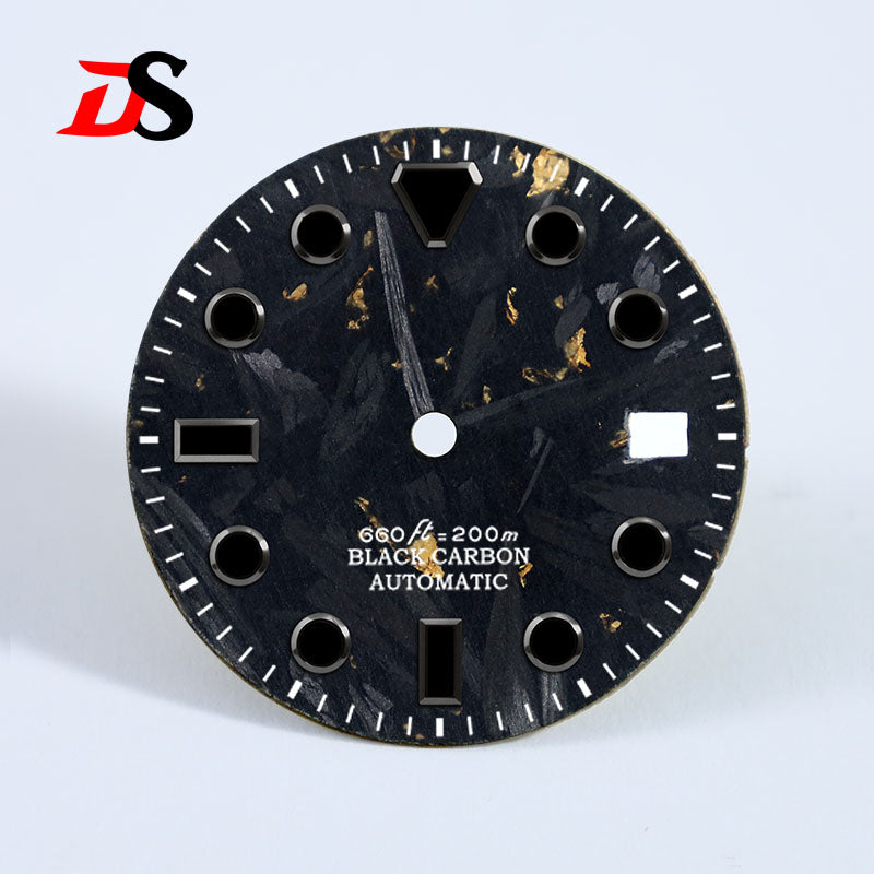 High Quality Carbon Fiber Dial Black Lume for MIYOTA 9015 /ETA2824 Movement 28.5MM