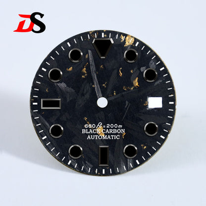 High Quality Carbon Fiber Dial Black Lume for MIYOTA 9015 /ETA2824 Movement 28.5MM