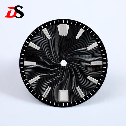 Guilloche 28.5mm  Dial GS MOD Silver Index No Lume Sterile NH35NH34NH38 Movement 3 O'clock /6O'clock /no Date