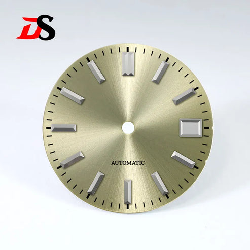 Envelope Index 28.5mm Sunburst Matte Black Dial No Lume for NH35 Movement