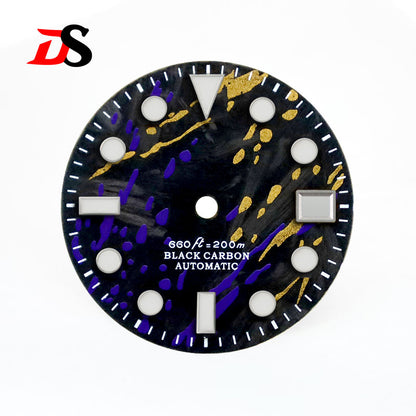 Colorful Graffiti Carbon Fiber Dial Color Ink SUB Blue Green Lume