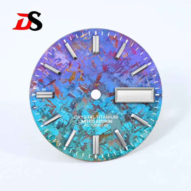 Ice Crystal Titanium Dial 28.5mm DAY DATE No Lume NH35 NH36 Movement