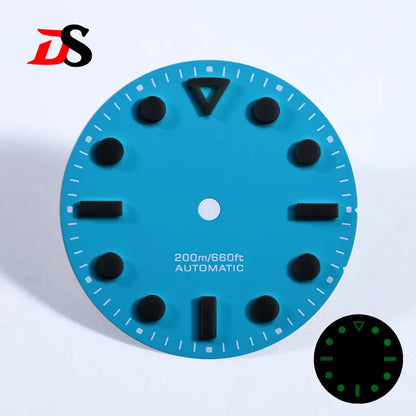 Hollow Index 28.5mm Matte Dial Dark Green Lume for NH35 Movement 3 O'clock Date/no Date