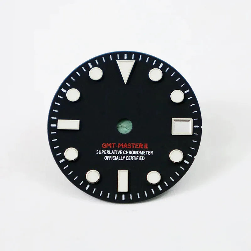 Matte Black Dial Blue Lume NH34 GMT Movement Mod 28.5mm