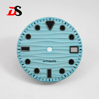 Sea Wave Dial 3.0 O'clock Date Black Lume Dark green glow NH35 28.5mm