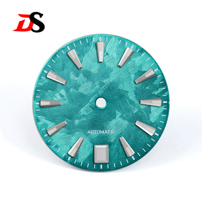 6 O'clock Date Shunbun Dial NH35 Blue Green Lume Sakura Pink 28.5mm for SKX007 S Mod OMG index