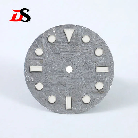 No Tick Mark 28.5mm Natural Grey Meteorite Dial Blue Lume NH35NH36 Movement