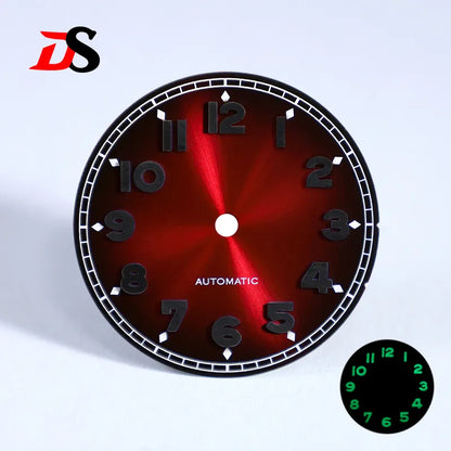 28.5mm Forerunner Dial Black Lume for NH35 NH38 ETA2824 Miyota9015