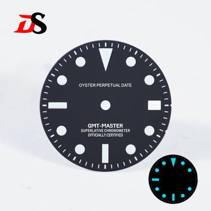 Matte Dial NH34 GMT-MASTER Lume Layer Date No Date Blue Lume GMT 28.5mm