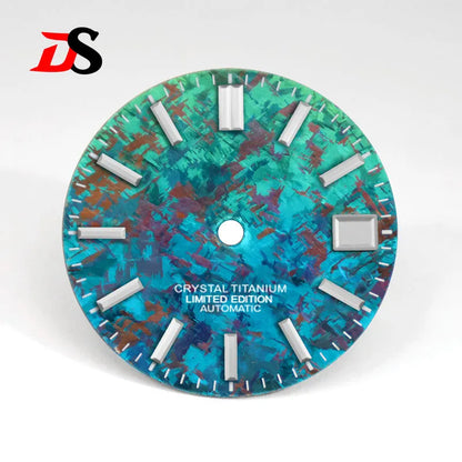 Crystal Titanium Text Dial Chaotic Texture 28.5mm Dial No Lume NH35 Movement