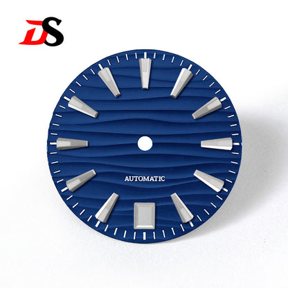 6 O'clock Date 28.5mm Wave Dial Green/Blue Lume NH35NH34