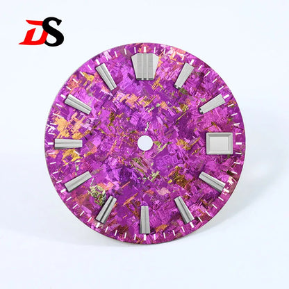 Gradient Sea Blue Watch Dial Crystal Titanium Texture NO Lume NH35 Movement 28.5mm