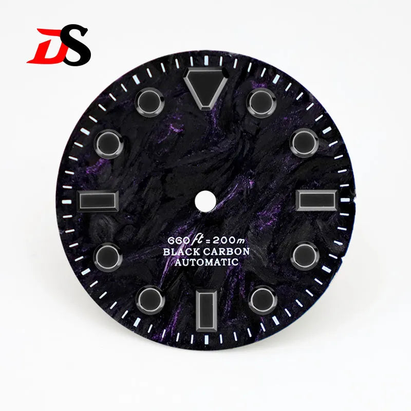 28.5MM Dial Rich Color Lava Carbon Fiber Dial Black Lume High Quality for NH35 Movement No date/3o'clock date
