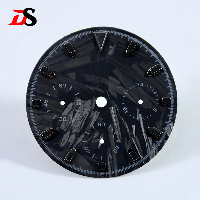 Carbon Fiber Dial Blue Lume for VK63 Movement 29.5mm Black Lume