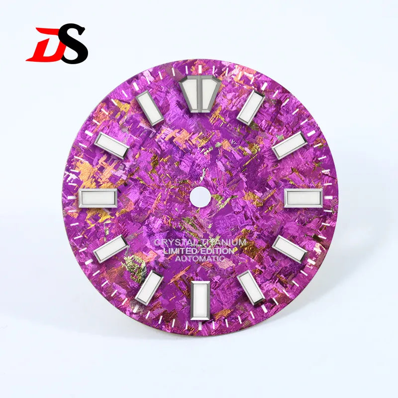 28.5mm Ice Crystal Titanium Dial Blue Lume NH35 Movement