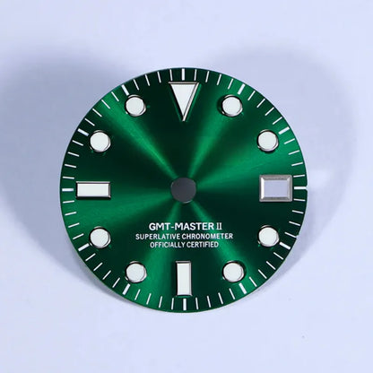 Matte Black Dial Blue Lume NH34 GMT Movement Mod 28.5mm