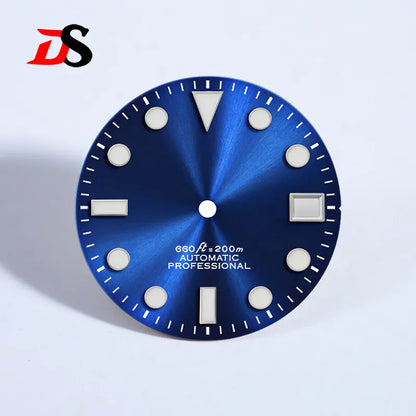 Sub 28.5mm Matte Sunburst Dial BGW9 C3 Lume for NH35NH36 Movement