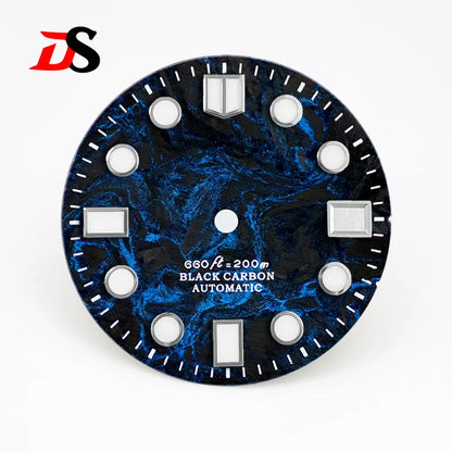 Rich Color Lava Texture Carbon Fiber Dial BGW9 C3 Lume for NH35 Movement 28.5mm Dial 3o'clock date