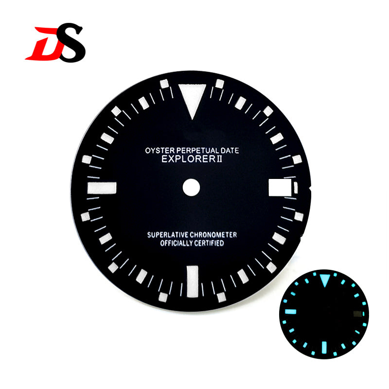 28.5mm Retro Dial Vintage Watch EXP II Green Lume NH35 NH36 Movement Custom Logo Text
