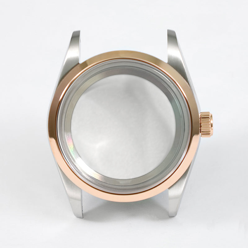36mm Oyster Case Glass Back Rose Gold Steel Sapphire AR Coating