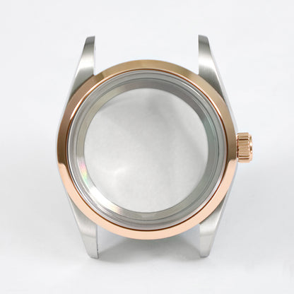 36mm Oyster Case Glass Back Rose Gold Steel Sapphire AR Coating