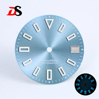 28.5mm Matte Dial Hollow Index Green Lume SKX007 for NH35 Movement