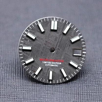 Black Meteorite Natural Blue-green Luminous Dial NH35NH36 28.5mm