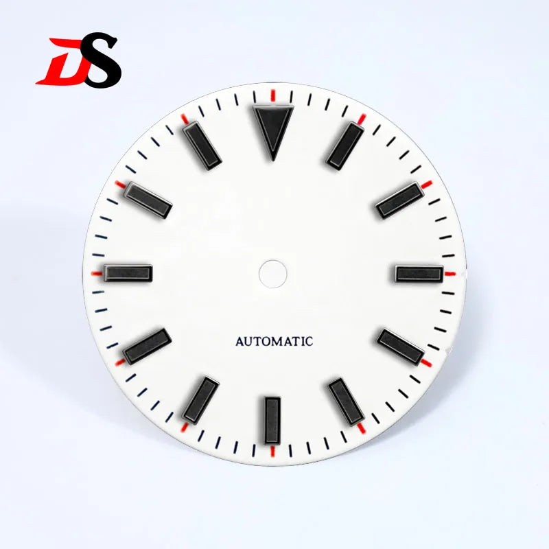 No Date 28.5mm Watch Dial Matte Sunburst Dial Black Lume NH35 Movement