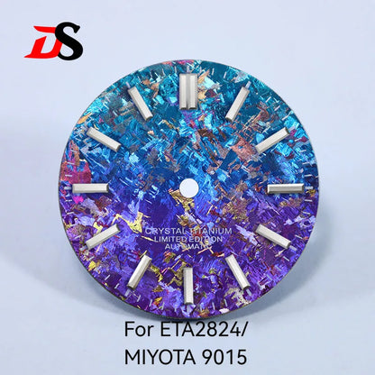 Ice Crystal Titanium 28.5mm Dial No Lume NH35 NH38 ETA2824/MIYOTA 9015 Movement No Date Dial