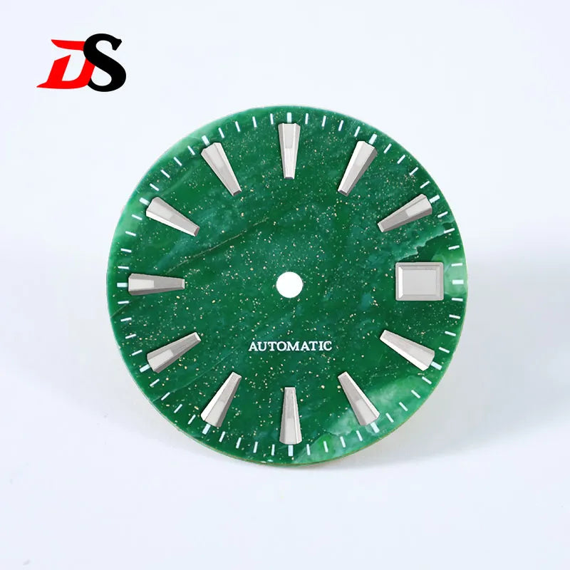 African Jade 28.5mm Dial No Lume NH38 Movement NO Date Blue Lume Stone Dial