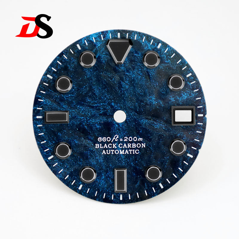 28.5MM Dial Rich Color Lava Carbon Fiber Dial Black Lume High Quality for NH35 Movement No date/3o'clock date