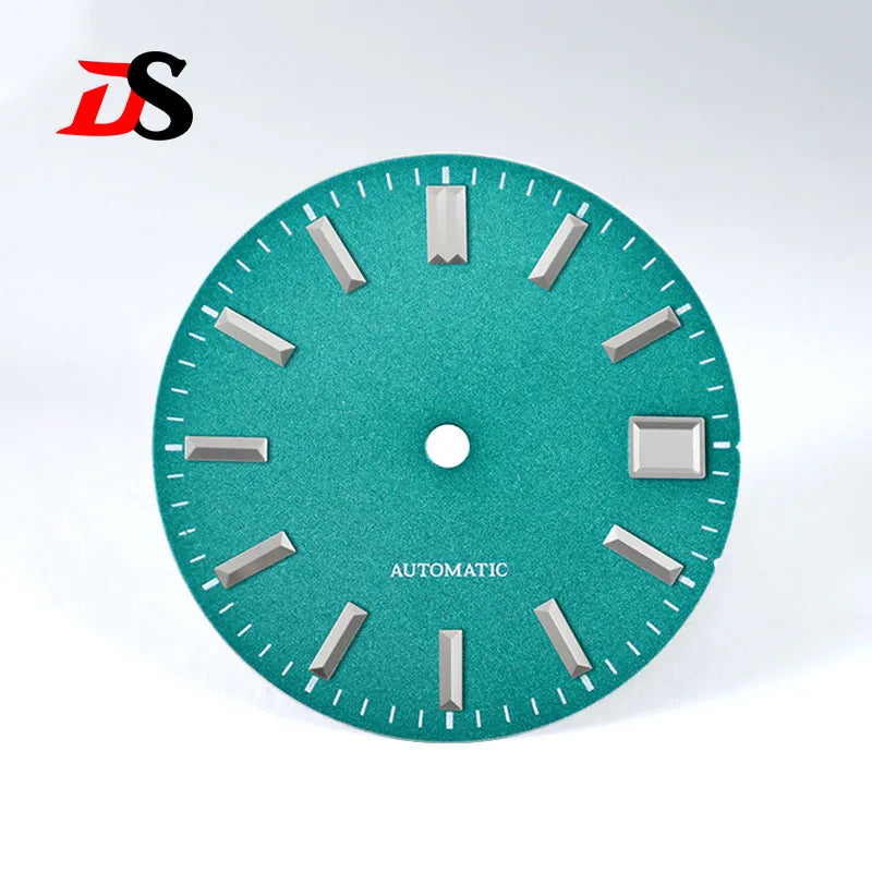 Envelope Index 28.5mm Sunburst Matte Black Dial No Lume for NH35 Movement