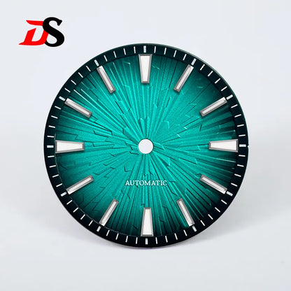 Gradient Wood Grain 28.5mm Dial Blue Lume for NH35/NH38 Movement 3 O'clock Date/no Date
