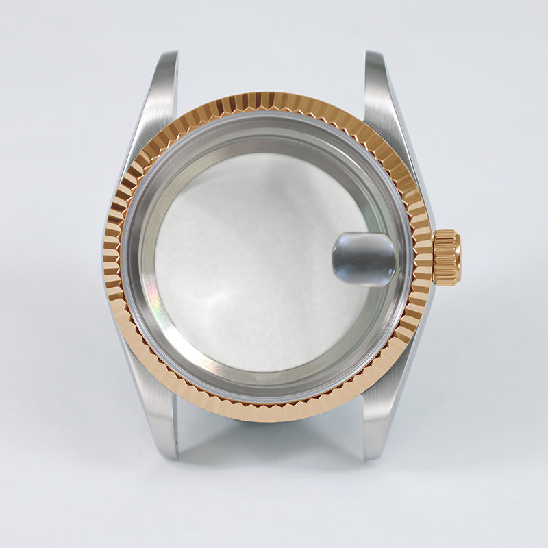 36mm Oyster Case Glass Back Rose Gold Steel Sapphire AR Coating