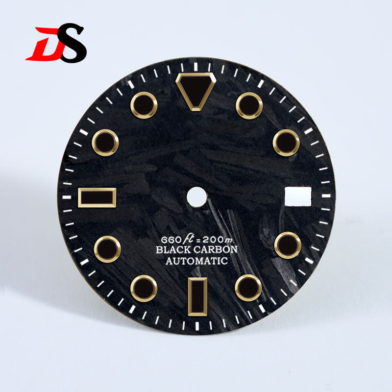 High Quality Carbon Fiber Dial Black Lume for MIYOTA 9015 /ETA2824 Movement 28.5MM